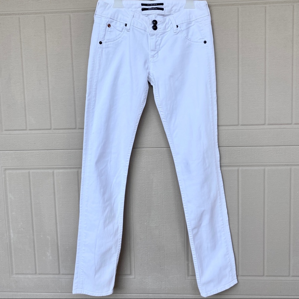 Hudson White Straight Jeans